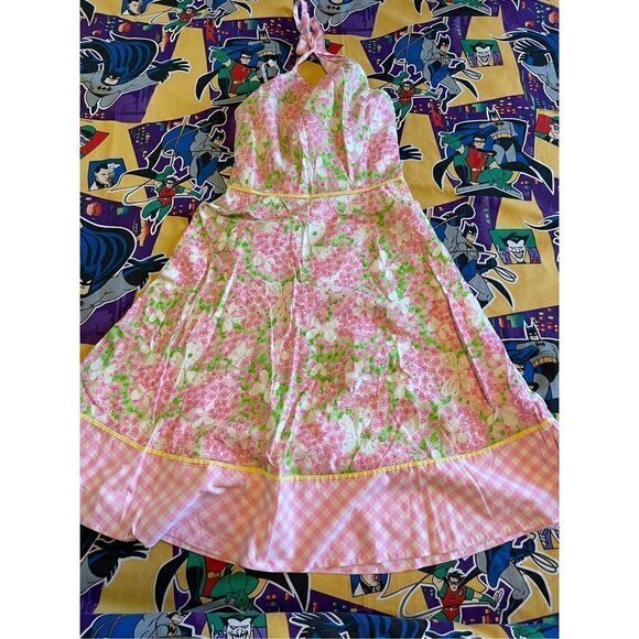 Lilly Pulitzer Dresses & Skirts - Vintage Lilly Pulitzer size 4 halter floral butterfly dress - vintage VTG Y2K gi